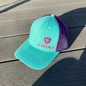 Ariat Teal & Purple Kids Mesh Trucker Hat